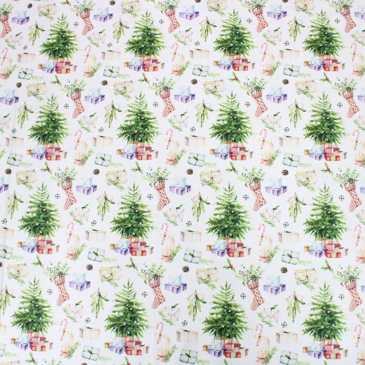 Pound A Metre Full Metre Festive Quilting Cotton 44" Wide Under The Tree