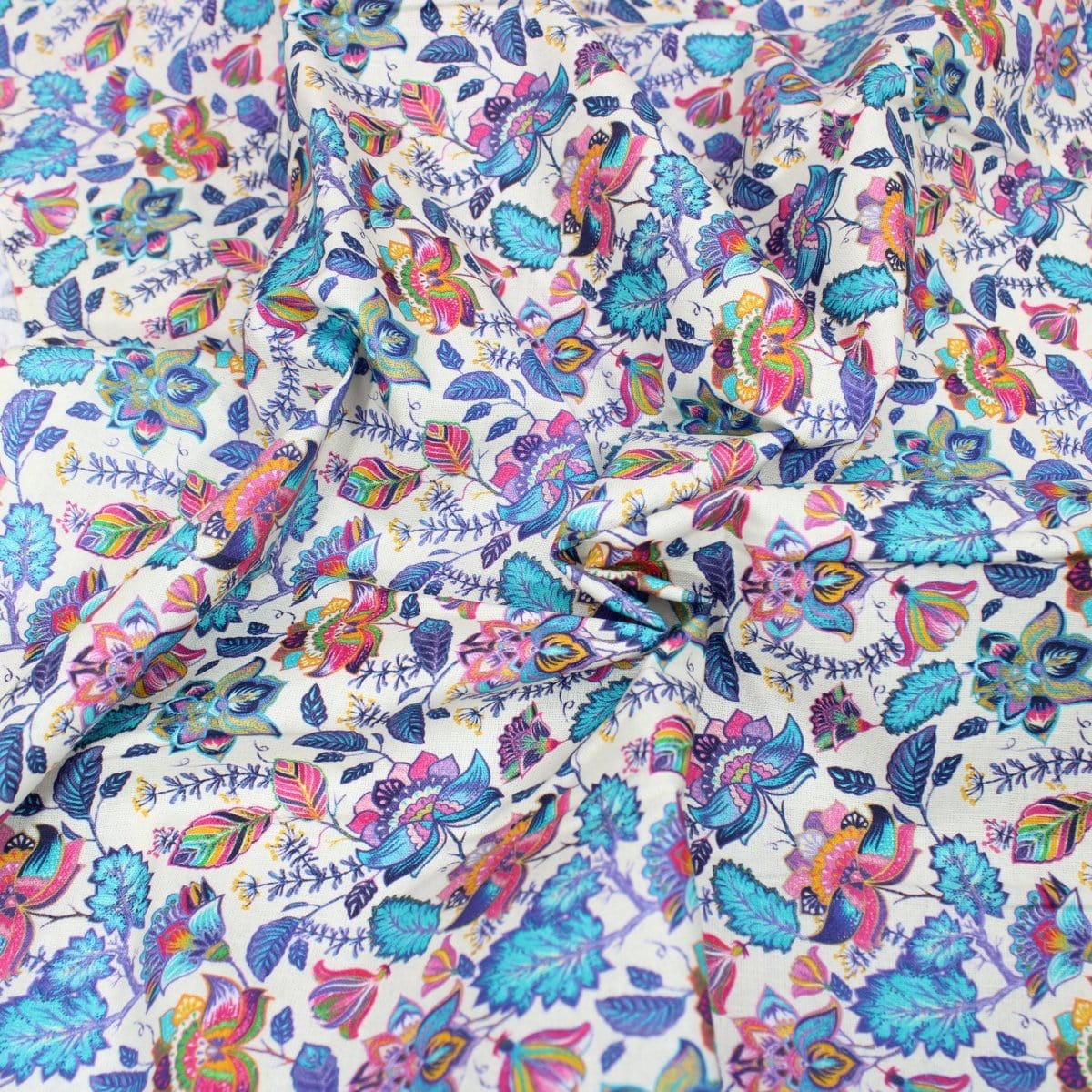 Pound A Metre Full Metre Festive Quilting Cotton 44" Wide Vibrant Flowers