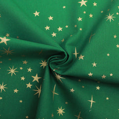 Gold Foil Premium 100% Quilting Cotton "A Christmas Star" - 3 Colours - Pound A Metre