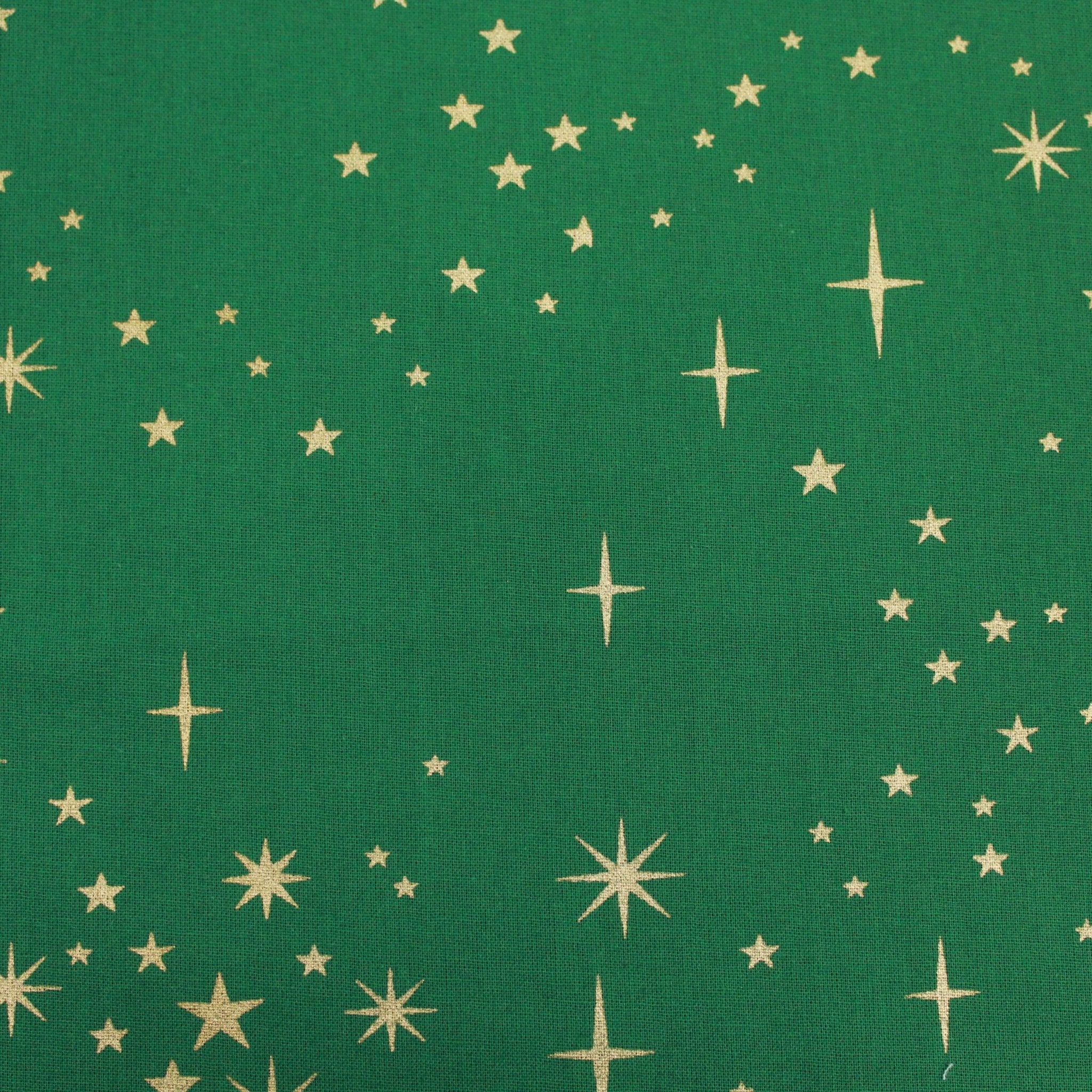 Gold Foil Premium 100% Quilting Cotton "A Christmas Star" - 3 Colours - Pound A Metre