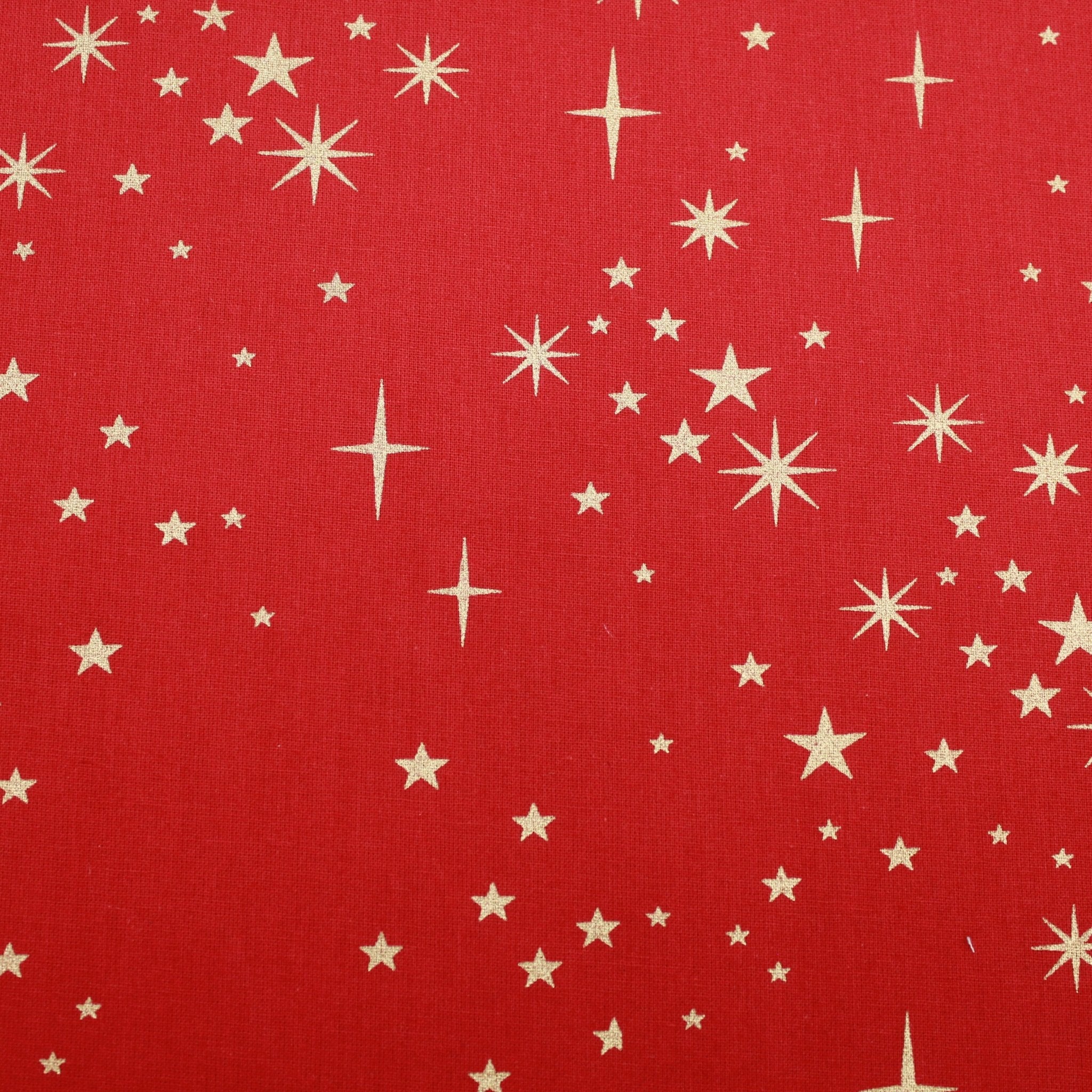 Gold Foil Premium 100% Quilting Cotton "A Christmas Star" - 3 Colours - Pound A Metre