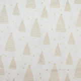 Pound A Metre White Gold Foil Premium 100% Quilting Cotton "Christmas Tree" - 3 Colours