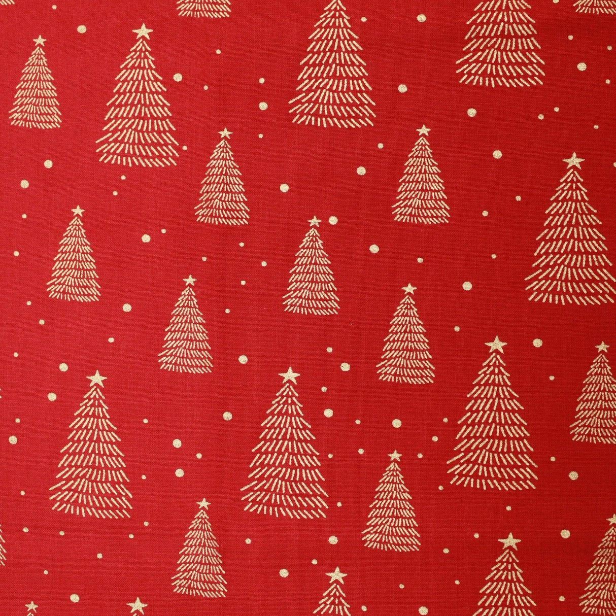 Pound A Metre Gold Foil Premium 100% Quilting Cotton "Christmas Tree" - 3 Colours