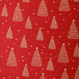 Pound A Metre Gold Foil Premium 100% Quilting Cotton "Christmas Tree" - 3 Colours