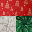 Pound A Metre Gold Foil Premium 100% Quilting Cotton "Christmas Tree" - 3 Colours