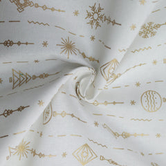 Gold Foil Premium 100% Quilting Cotton "Decoration" - 3 Colours - Pound A Metre