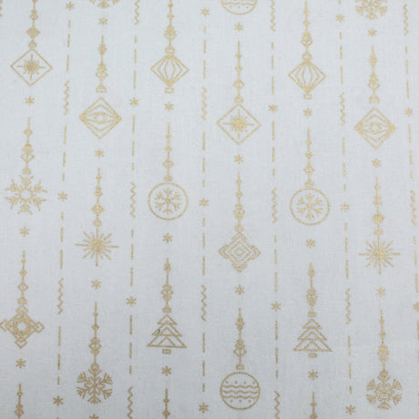 Pound A Metre Gold Foil Premium 100% Quilting Cotton "Decoration" - 3 Colours