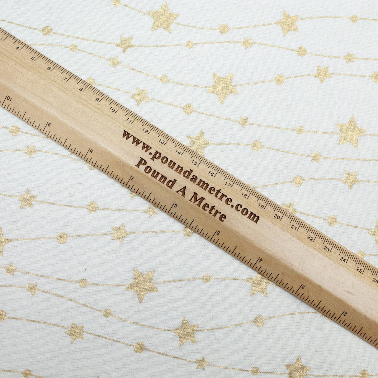 Pound A Metre Gold Foil Premium 100% Quilting Cotton "Fairy Lights" - 3 Colours