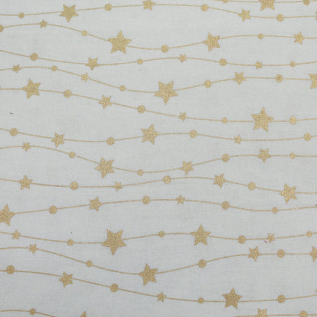 Pound A Metre Gold Foil Premium 100% Quilting Cotton "Fairy Lights" - 3 Colours