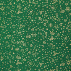 Gold Foil Premium 100% Quilting Cotton "Festive" - 3 Colours - Pound A Metre