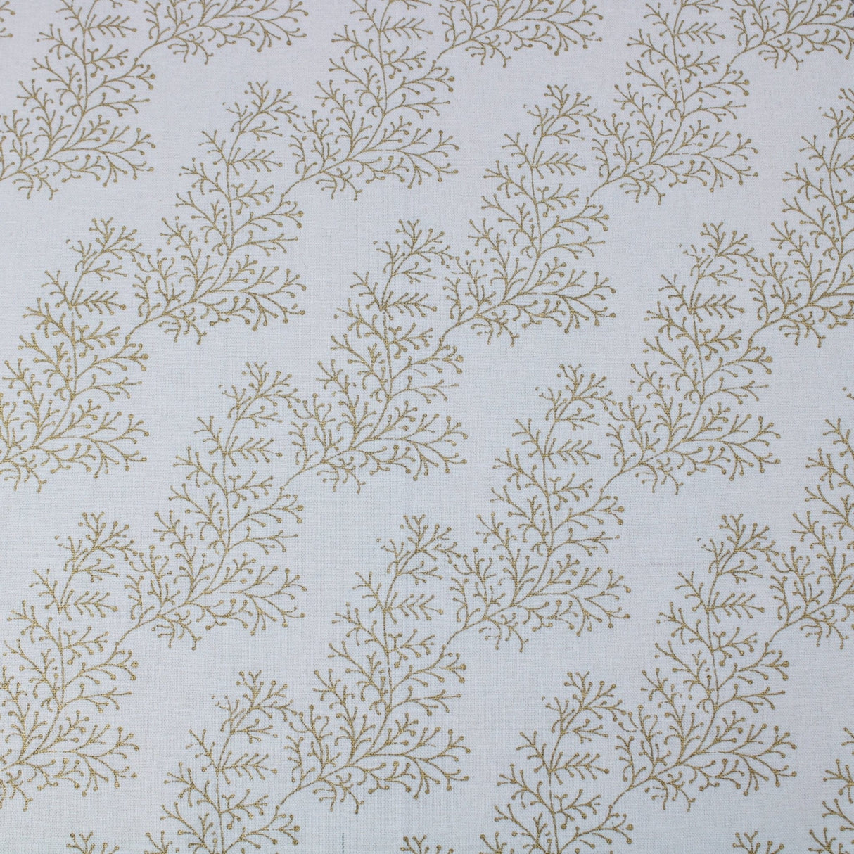 Pound A Metre Gold Foil Premium 100% Quilting Cotton "Festive Branches" - 3 Colours