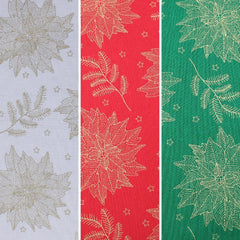 Gold Foil Premium 100% Quilting Cotton "Festive Flowers" - 3 Colours - Pound A Metre