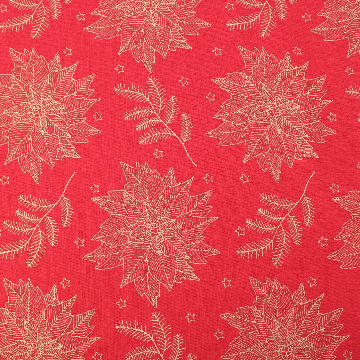 Pound A Metre Gold Foil Premium 100% Quilting Cotton "Festive Flowers" - 3 Colours