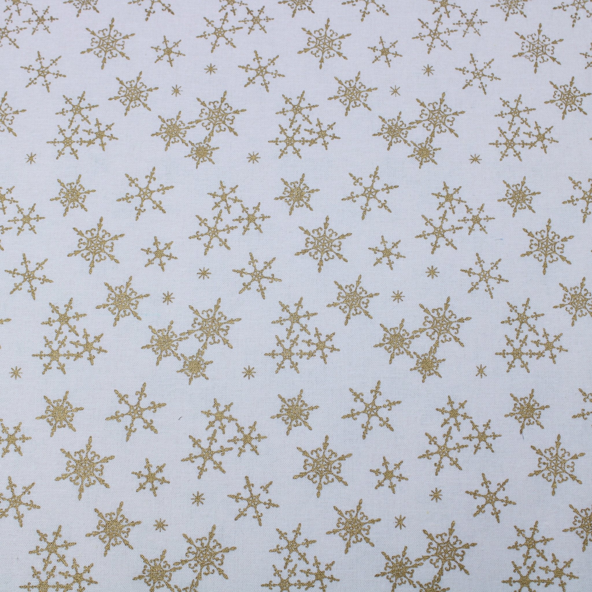 Gold Foil Premium 100% Quilting Cotton "Festive Snowflake" - 3 Colours - Pound A Metre