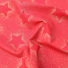 Gold Foil Premium 100% Quilting Cotton "Festive Stars" - 3 Colours - Pound A Metre