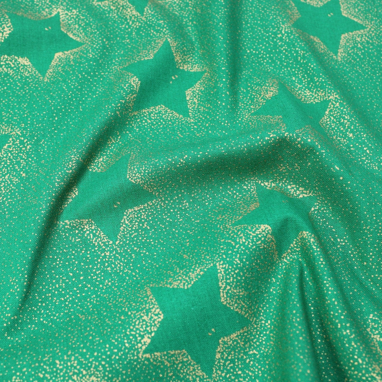 Pound A Metre Gold Foil Premium 100% Quilting Cotton "Festive Stars" - 3 Colours