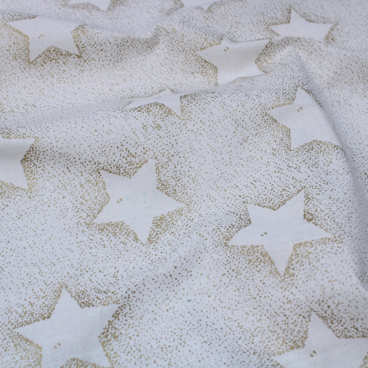Pound A Metre Gold Foil Premium 100% Quilting Cotton "Festive Stars" - 3 Colours