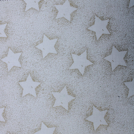Pound A Metre Gold Foil Premium 100% Quilting Cotton "Festive Stars" - 3 Colours