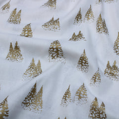 Gold Foil Premium 100% Quilting Cotton "Festive Tree" - 3 Colours - Pound A Metre