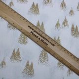 Pound A Metre Gold Foil Premium 100% Quilting Cotton "Festive Tree" - 3 Colours