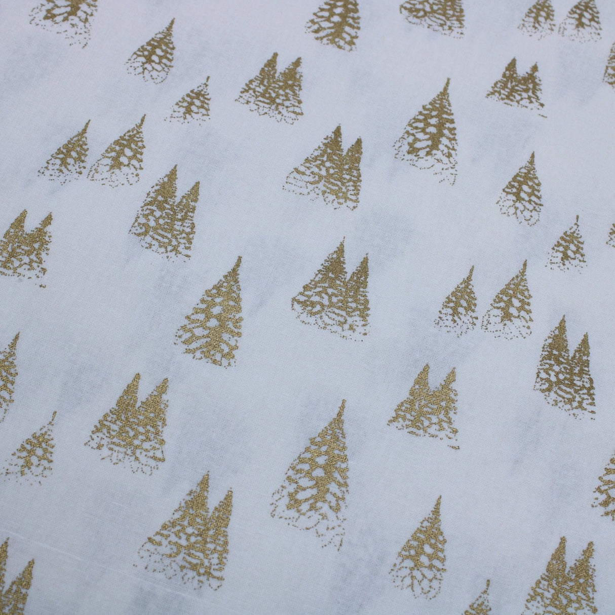 Pound A Metre Gold Foil Premium 100% Quilting Cotton "Festive Tree" - 3 Colours