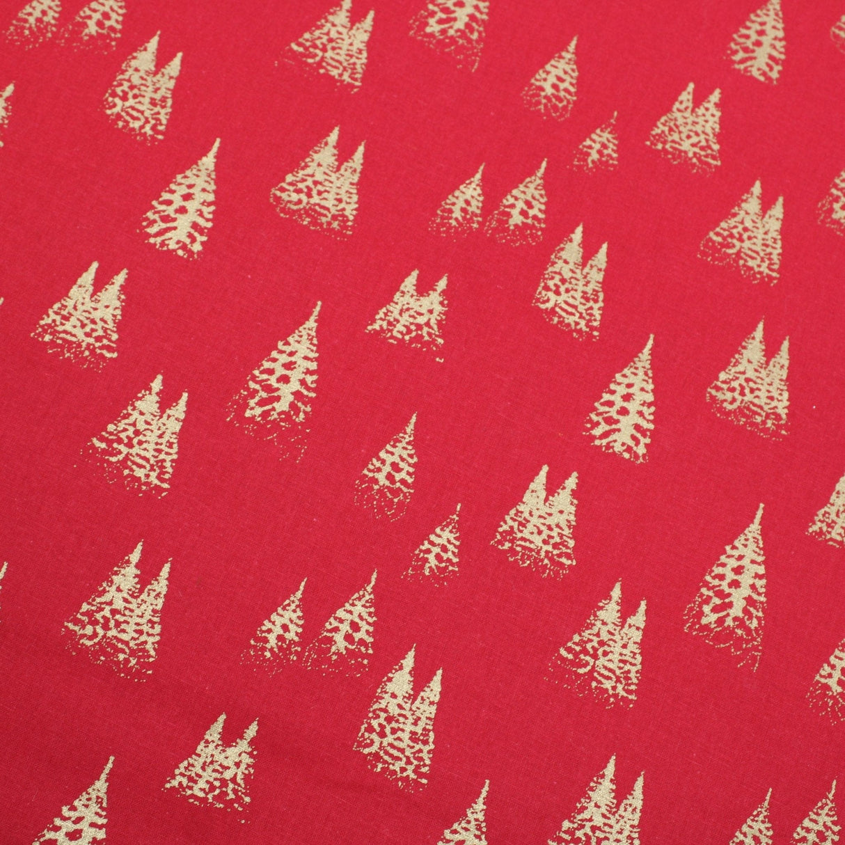 Pound A Metre Gold Foil Premium 100% Quilting Cotton "Festive Tree" - 3 Colours