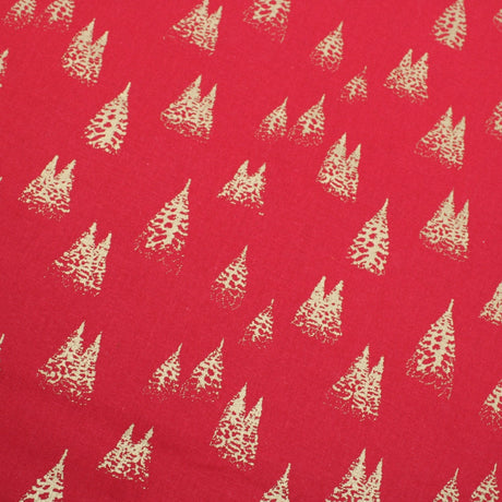 Pound A Metre Gold Foil Premium 100% Quilting Cotton "Festive Tree" - 3 Colours