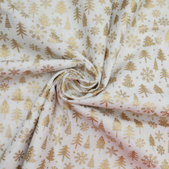 Gold Foil Premium 100% Quilting Cotton "SnowTree" - 3 Colours - Pound A Metre