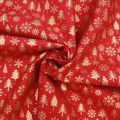 Gold Foil Premium 100% Quilting Cotton "SnowTree" - 3 Colours - Pound A Metre