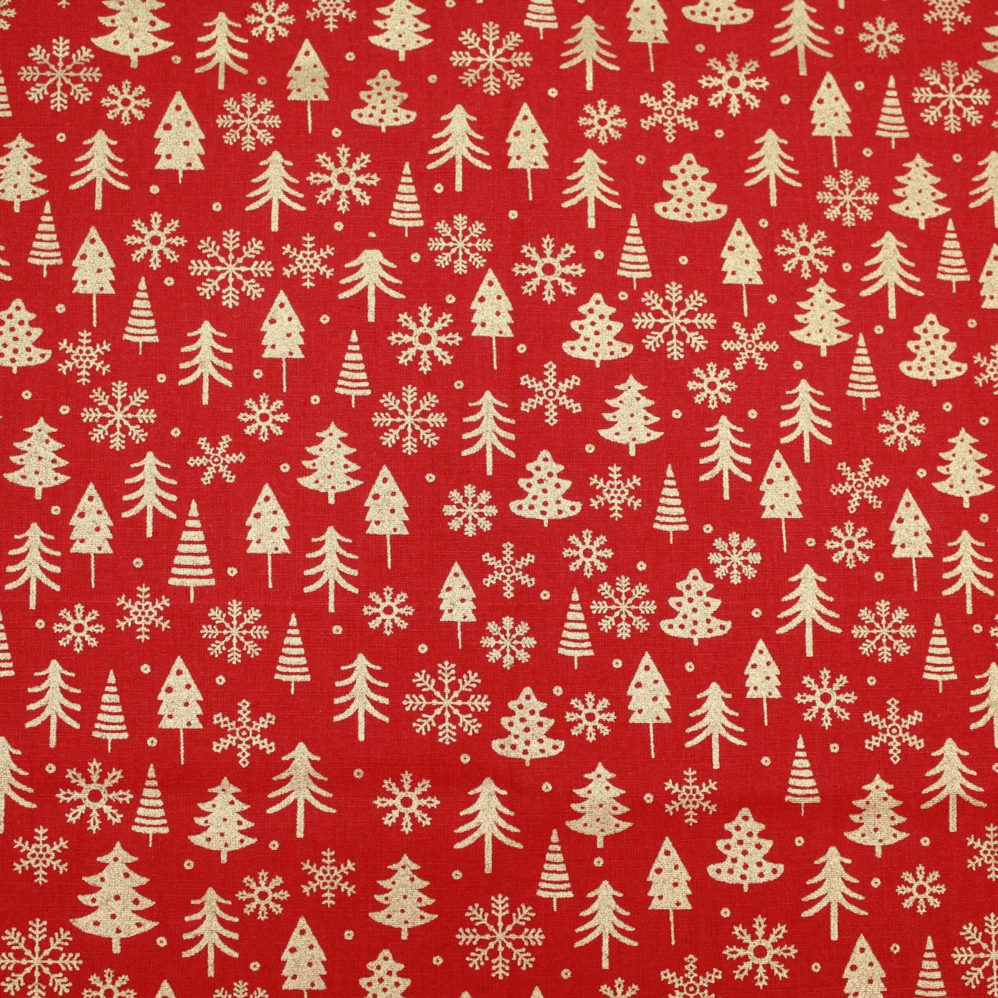Gold Foil Premium 100% Quilting Cotton "SnowTree" - 3 Colours - Pound A Metre