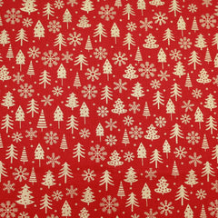 Gold Foil Premium 100% Quilting Cotton "SnowTree" - 3 Colours - Pound A Metre