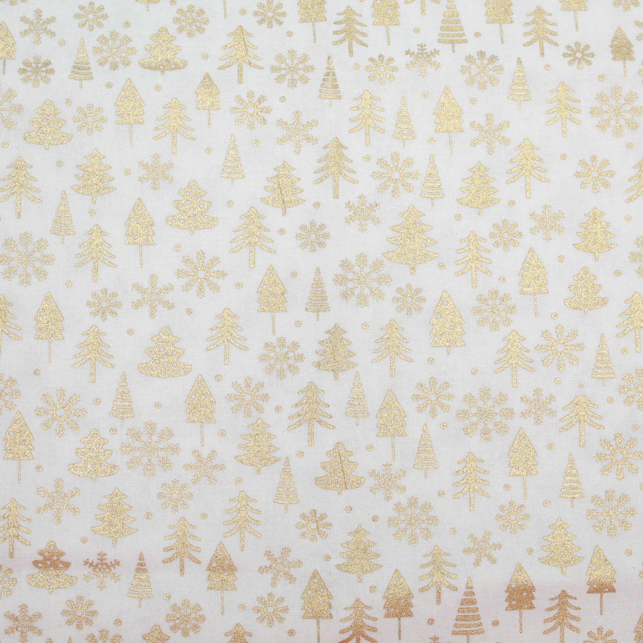 Gold Foil Premium 100% Quilting Cotton "SnowTree" - 3 Colours - Pound A Metre