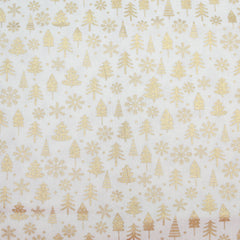 Gold Foil Premium 100% Quilting Cotton "SnowTree" - 3 Colours - Pound A Metre