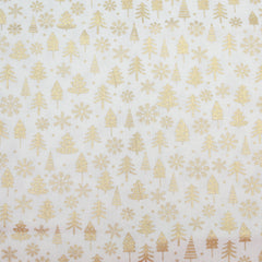 Gold Foil Premium 100% Quilting Cotton "SnowTree" - 3 Colours - Pound A Metre