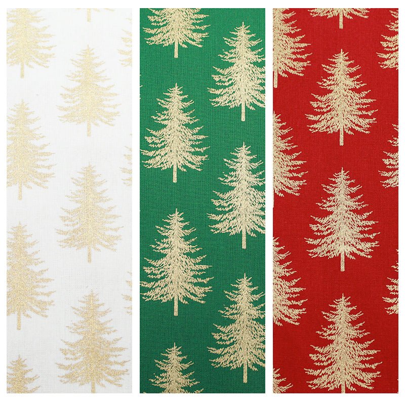 Gold Foil Premium 100% Quilting Cotton "Treetop" - 3 Colours - Pound A Metre