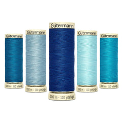 Gütermann Sew All Thread- Blue Moods Bundle- Pack Of 5 - Pound A Metre