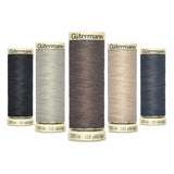 Pound A Metre Pack Of 5 x 100m Gütermann Sew All Thread- Shades of Grey Bundle- Pack Of 5
