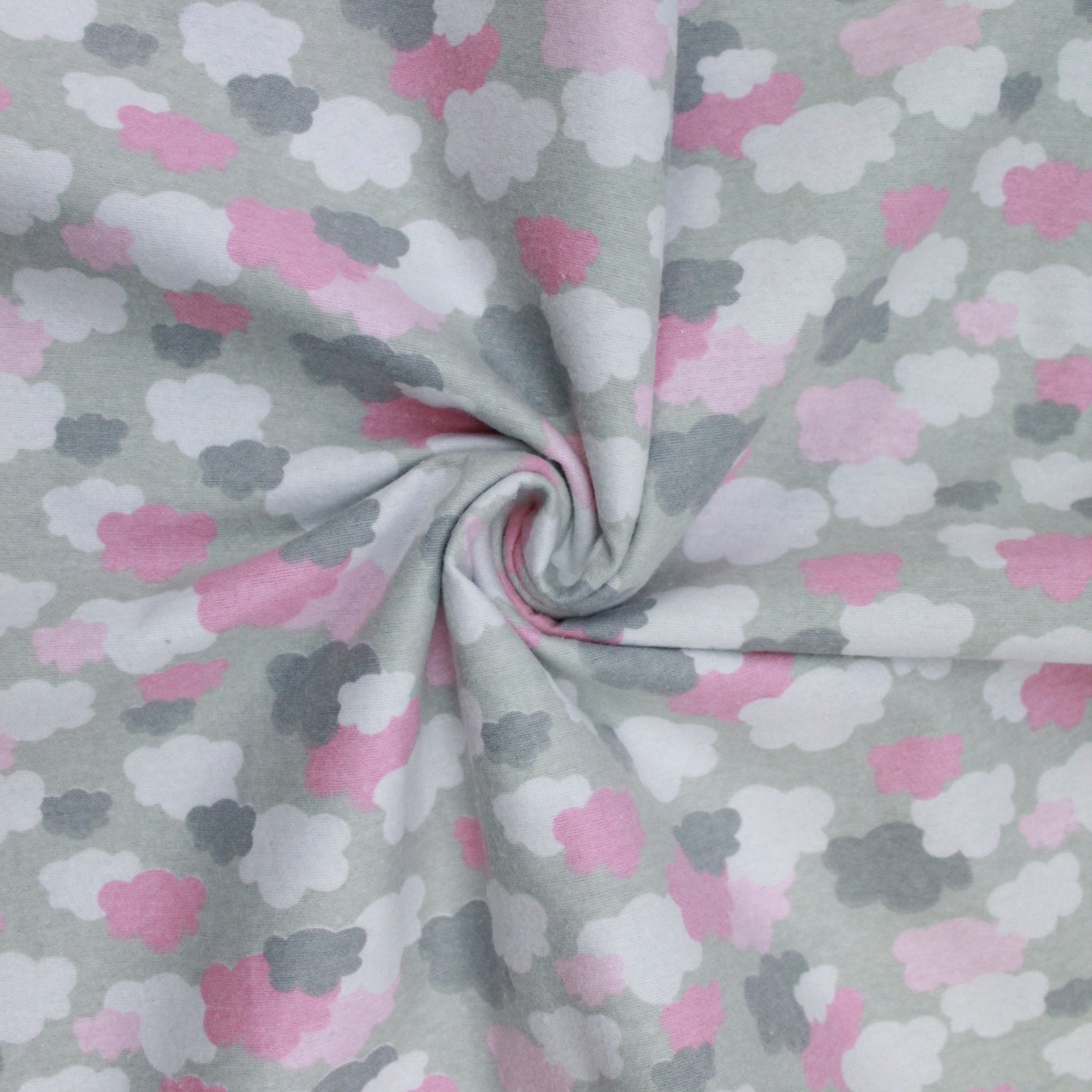 High Quality Brushed Cotton - Colourful Clouds - 60" Wide - Pound A Metre
