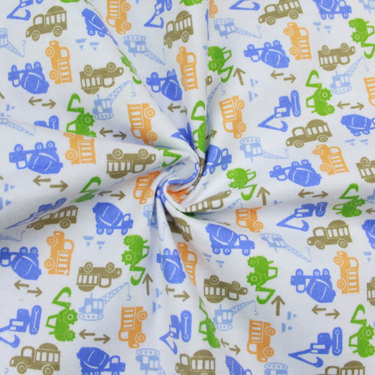 High Quality Brushed Cotton - Colourful Cranes - 60" Wide - Pound A Metre