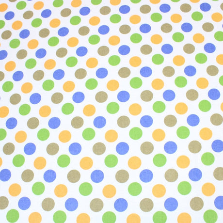 Pound A Metre Full Metre High Quality Brushed Cotton - Colourful Spots - 60" Wide