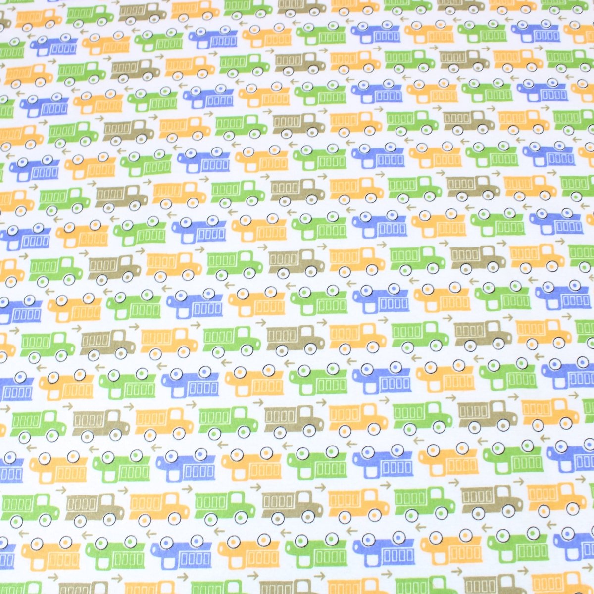 High Quality Brushed Cotton - Colourful Trucks - 60" Wide - Pound A Metre