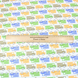 Pound A Metre Full Metre High Quality Brushed Cotton - Colourful Trucks - 60" Wide