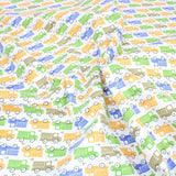 Pound A Metre Full Metre High Quality Brushed Cotton - Colourful Trucks - 60" Wide