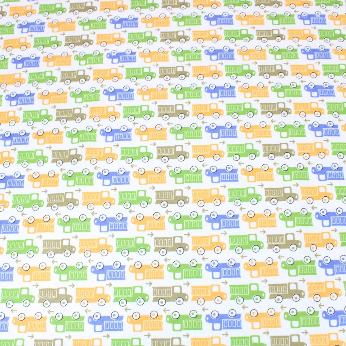 Pound A Metre Full Metre High Quality Brushed Cotton - Colourful Trucks - 60" Wide