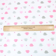High Quality Brushed Cotton - Moon & Clouds - 60" Wide White - Pound A Metre