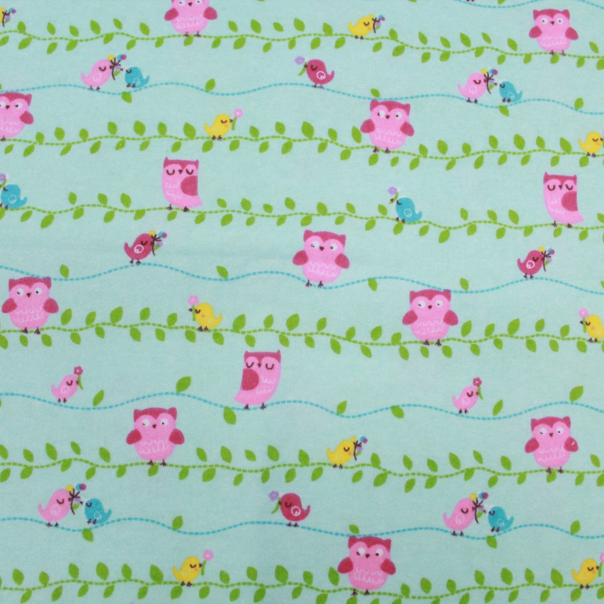 High Quality Brushed Cotton - Owl Garden - 60" Wide - Pound A Metre