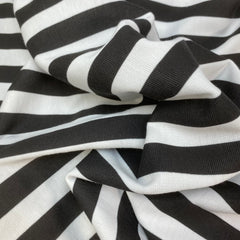 3 Metres Printed Jersey- Black Stripes 55" Wide