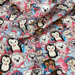3 Metres Quality 100% Digital Quilting Festive Friends Cotton 44" Wide