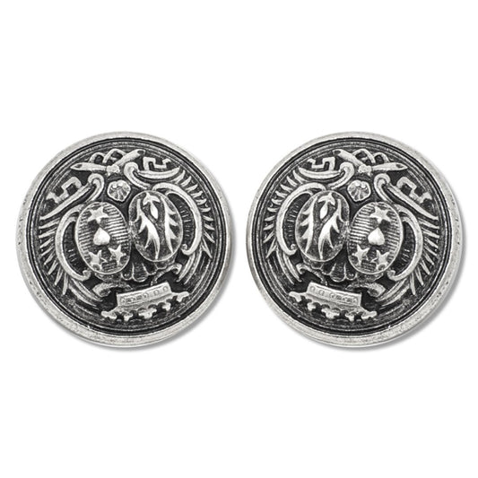 Italian Detailed Metal Shank Buttons- 18mm (Pack of 2) - Pound A Metre