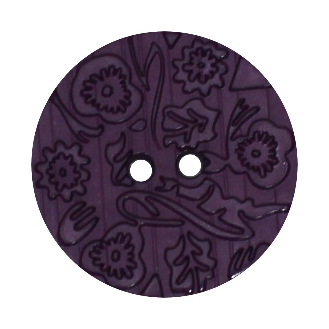 Italian Embossed Floral Buttons- 30mm (Pack of 3) (12 Colours Available) - Pound A Metre